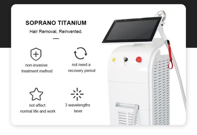 Máquina de láser de diodo de titanio de hielo longitud de onda triple 755 808 1064Nm Diodo láser de depilación 3